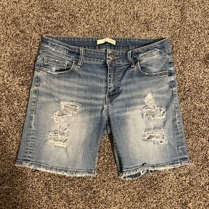 Daytrip Blue Distressed Jean Shorts